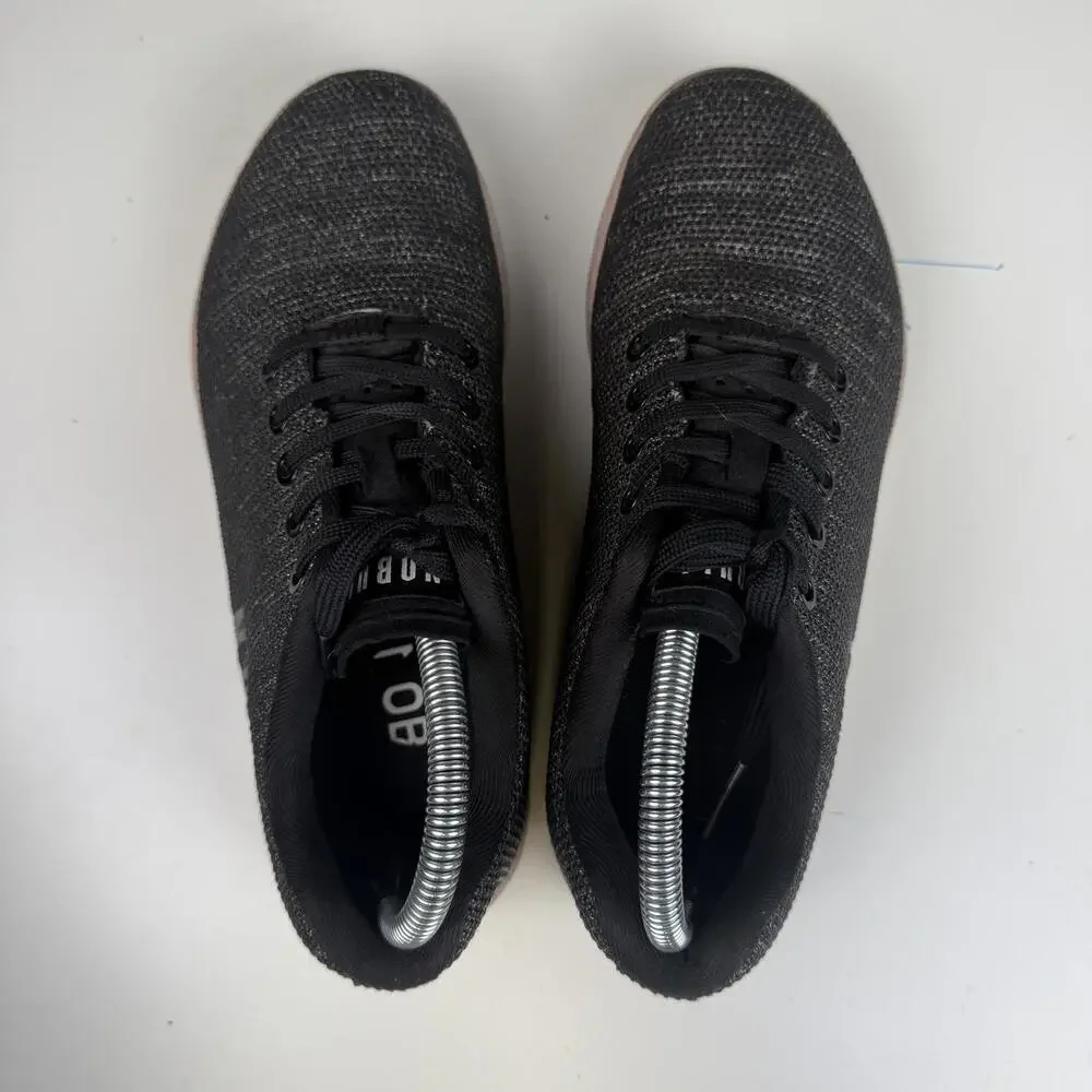 NoBull Black Gum Trainer Crossfit Shoes Pink Soles Women Size 9 Men Size 6.5